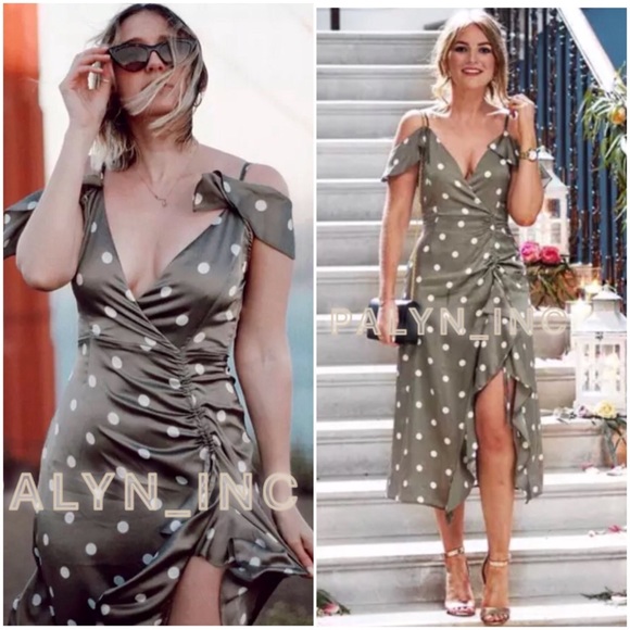 zara green polka dot dress 100% Mulberry Silk Slip Dress – SissiLita main image 1